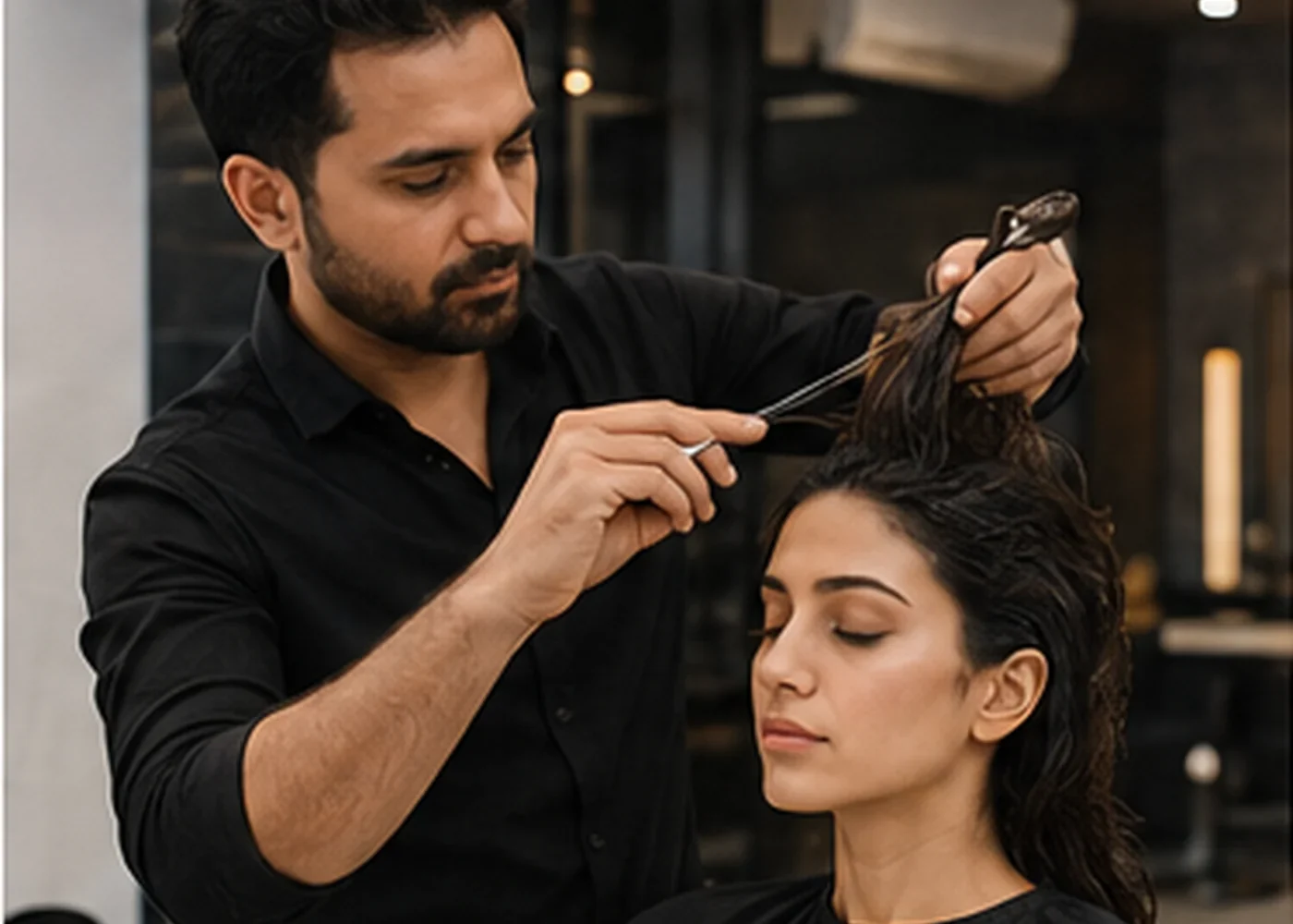 Editorial hair styling detail image